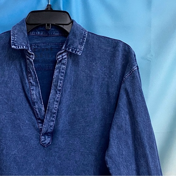 Frank & Eileen PATRICK Popover Henley Heritage Jersey Size: XS Mineral Blue - Picture 6 of 16